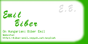 emil biber business card